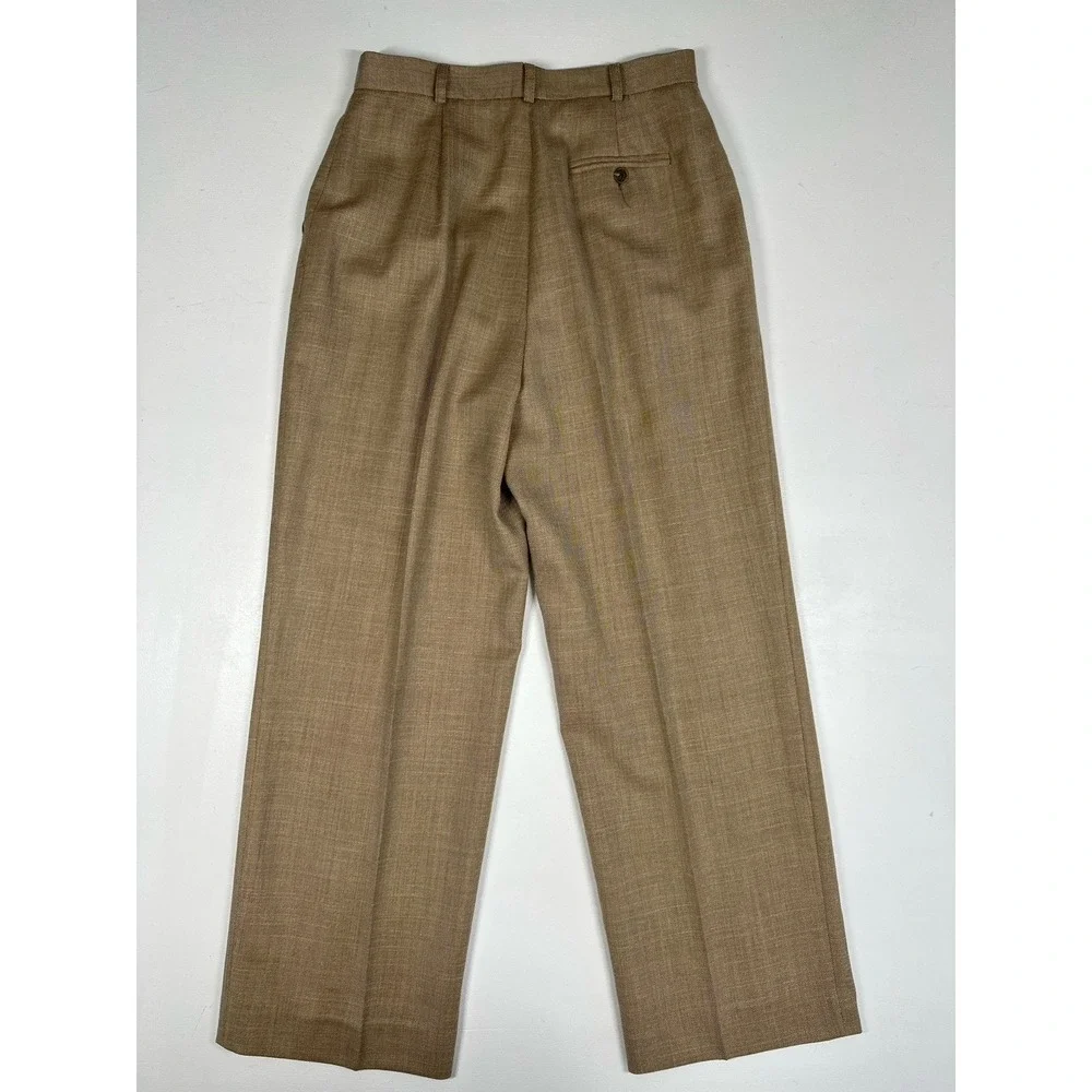 Lauren Ralph Lauren Women's Sz: 6 Linen Wool Bl Beige Pleated Dress Pants (b32) - Picture 2 of 5